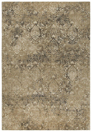 Alora Decor Euphoria Neutral Damask Wool Rug — Hand-Washed New Zealand Wool, Loomed Hand-Knotted Look, Durable Elegance 8' x 10' 00600610800280810