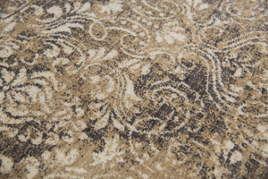 Alora Decor Euphoria Neutral Damask Wool Rug — Hand-Washed New Zealand Wool, Loomed Hand-Knotted Look, Durable Elegance 8' x 10' 00600610800280810