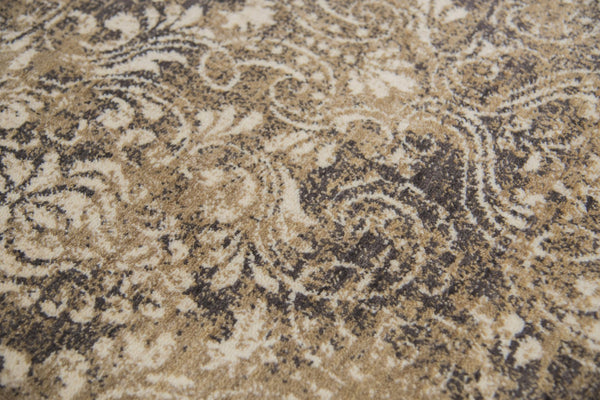 Alora Decor Euphoria Neutral Damask Wool Rug — Hand-Washed New Zealand Wool, Loomed Hand-Knotted Look, Durable Elegance 8' x 10' 00600610800280810