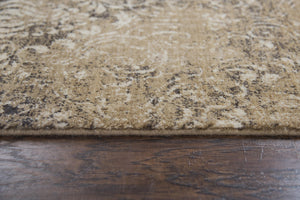 Alora Decor Euphoria Neutral Damask Wool Rug — Hand-Washed New Zealand Wool, Loomed Hand-Knotted Look, Durable Elegance 8' x 10' 00600610800280810