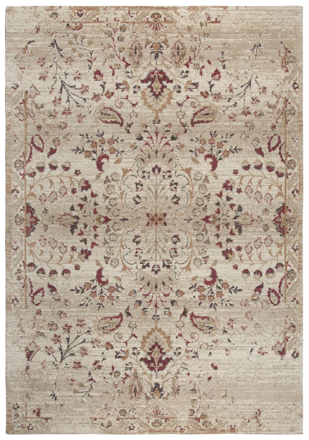 Alora Decor Euphoria Handcrafted New Zealand Wool Persian-Style Rug With Mirrored Floral Motif And Red Accents 10' x 13' 00600610900280113