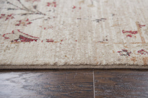 Alora Decor Euphoria Handcrafted New Zealand Wool Persian-Style Rug With Mirrored Floral Motif And Red Accents 10' x 13' 00600610900280113