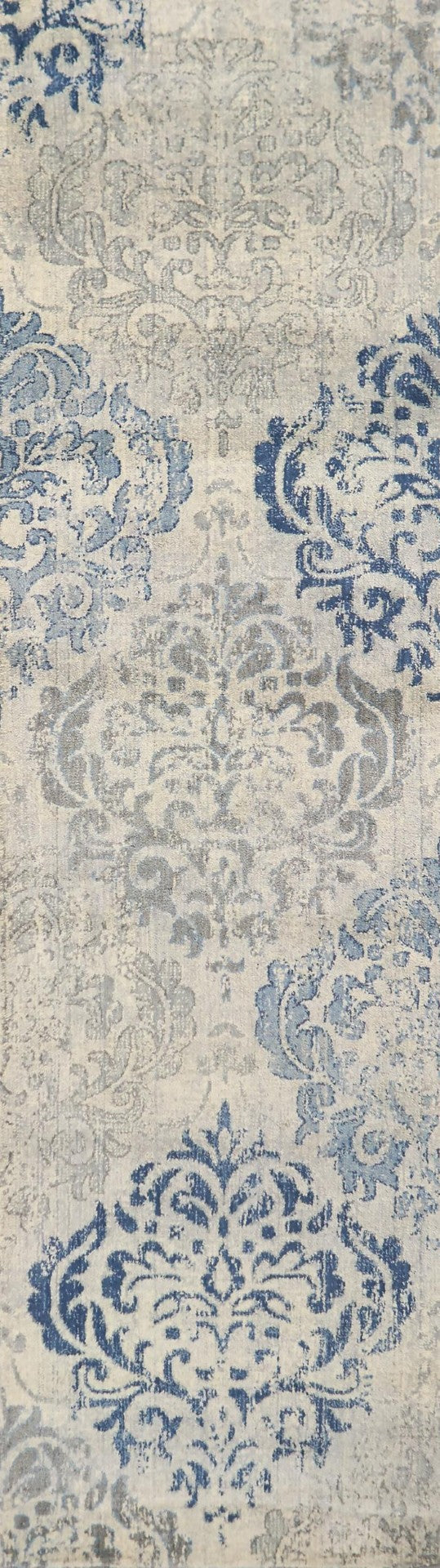 Alora Decor Euphoria Hand-Finished New Zealand Wool Runner With Transitional Medallion In Soothing Grays & Blues 2'6" x 10' 00600611400432610