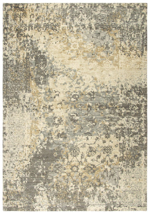 Alora Decor Euphoria Neutral Floral Wool Rug — Distressed Transitional Elegance, Power-Loomed With Hand-Finished Texture 8' x 10' 006006118DR000810