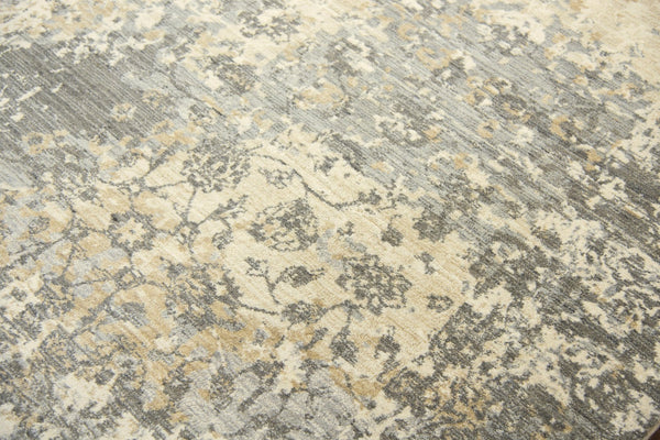 Alora Decor Euphoria Neutral Floral Runner Rug In New Zealand Wool — Distressed Transitional Elegance, Durable 2'6" x 8' 006006118DR002608