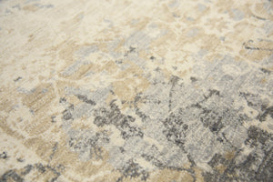 Alora Decor Euphoria Neutral Floral Runner Rug In New Zealand Wool — Distressed Transitional Elegance, Durable 2'6" x 8' 006006118DR002608