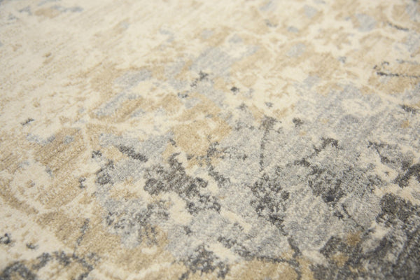Alora Decor Euphoria Neutral Floral Wool Rug — Distressed Transitional Elegance, Power-Loomed With Hand-Finished Texture 8' x 10' 006006118DR000810