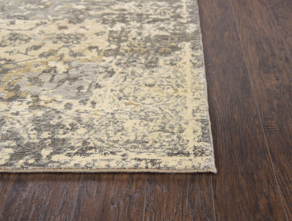 Alora Decor Euphoria Neutral Floral Runner Rug In New Zealand Wool — Distressed Transitional Elegance, Durable 2'6" x 8' 006006118DR002608