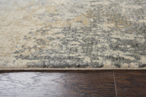 Alora Decor Euphoria Neutral Floral Runner Rug In New Zealand Wool — Distressed Transitional Elegance, Durable 2'6" x 8' 006006118DR002608