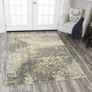 Alora Decor Euphoria Neutral Floral Runner Rug In New Zealand Wool — Distressed Transitional Elegance, Durable 2'6" x 8' 006006118DR002608