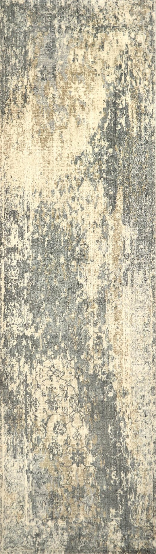Alora Decor Euphoria Neutral Floral Runner Rug In New Zealand Wool — Distressed Transitional Elegance, Durable 2'6" x 8' 006006118DR002608