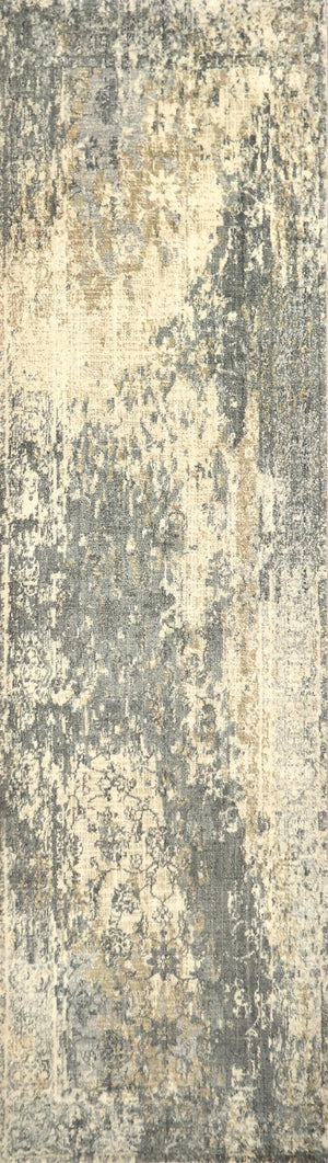 Alora Decor Euphoria Neutral Floral Runner Rug In New Zealand Wool — Distressed Transitional Elegance, Durable 2'6" x 8' 006006118DR002608
