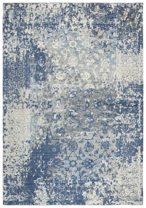 Alora Decor Euphoria Plush New Zealand Wool Rug With Distressed Blue Floral Motif For Contemporary Spaces 3' x 5' 00600612100090305