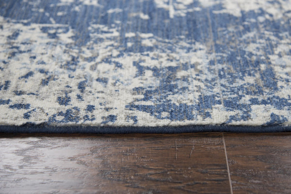 Alora Decor Euphoria Plush New Zealand Wool Rug With Distressed Blue Floral Motif For Contemporary Spaces 3' x 5' 00600612100090305