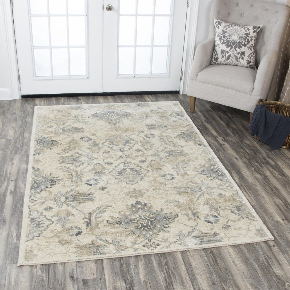 Alora Decor Euphoria Hand‑Washed New Zealand Wool Runner With Vintage Medallion Pattern In Cool Gray And Beige, Durable Luxury For Hallways 2'6" x 8' 00600612300042608