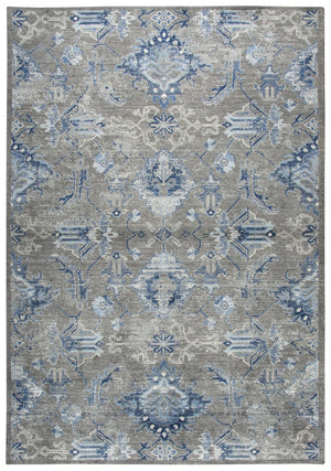 Alora Decor Euphoria Handwoven New Zealand Wool Rug With Cool Blue Medallions And Soft Gray Tones For Elegance And Durability 3' x 5' 006006124DR000305