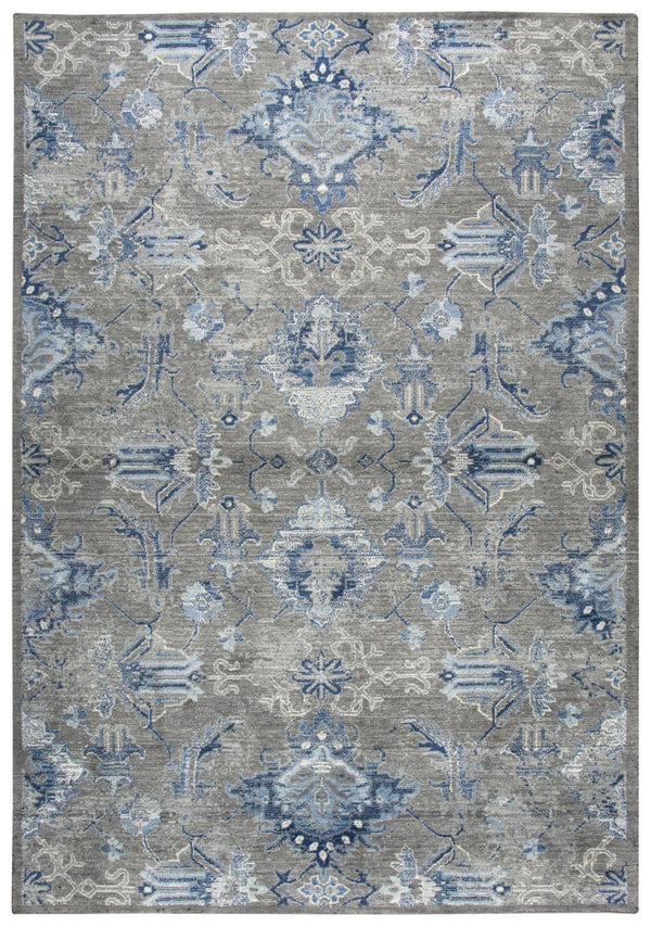 Alora Decor Euphoria Handwoven New Zealand Wool Rug With Cool Blue Medallions And Soft Gray Tones For Elegance And Durability 3' x 5' 006006124DR000305