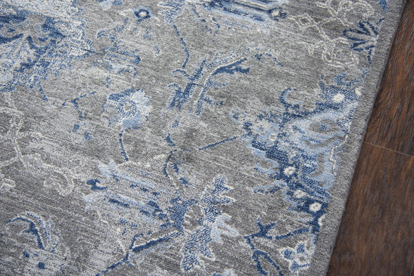 Alora Decor Euphoria Handwoven New Zealand Wool Rug With Cool Blue Medallions And Soft Gray Tones For Elegance And Durability 3' x 5' 006006124DR000305