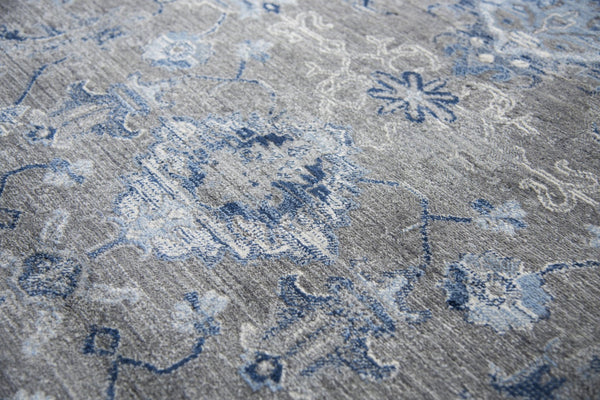 Alora Decor Euphoria Handwoven New Zealand Wool Rug With Cool Blue Medallions And Soft Gray Tones For Elegance And Durability 3' x 5' 006006124DR000305