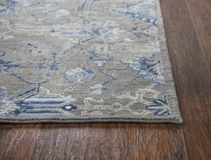Alora Decor Euphoria Handwoven New Zealand Wool Rug With Cool Blue Medallions And Soft Gray Tones For Elegance And Durability 3' x 5' 006006124DR000305