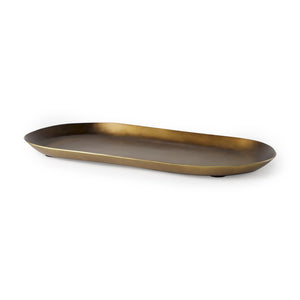 Mercana Payson Antique Gold Candle Tray - Sleek Minimalist Design for Elegant Tabletop Décor and Centerpieces 69850