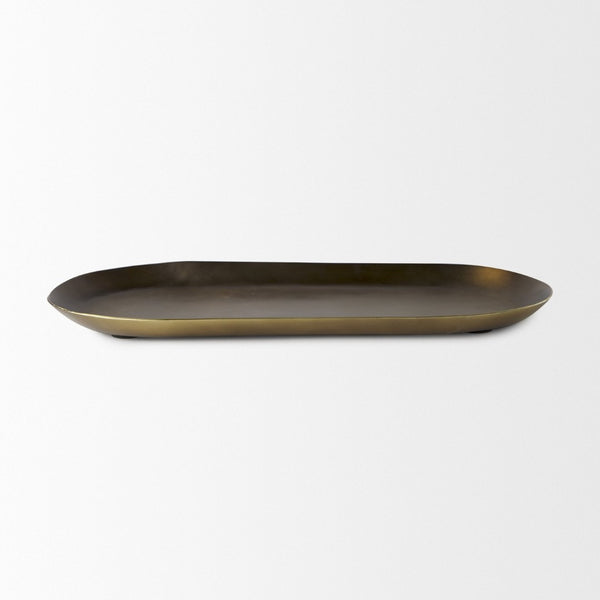 Mercana Payson Antique Gold Candle Tray - Sleek Minimalist Design for Elegant Tabletop Décor and Centerpieces 69850