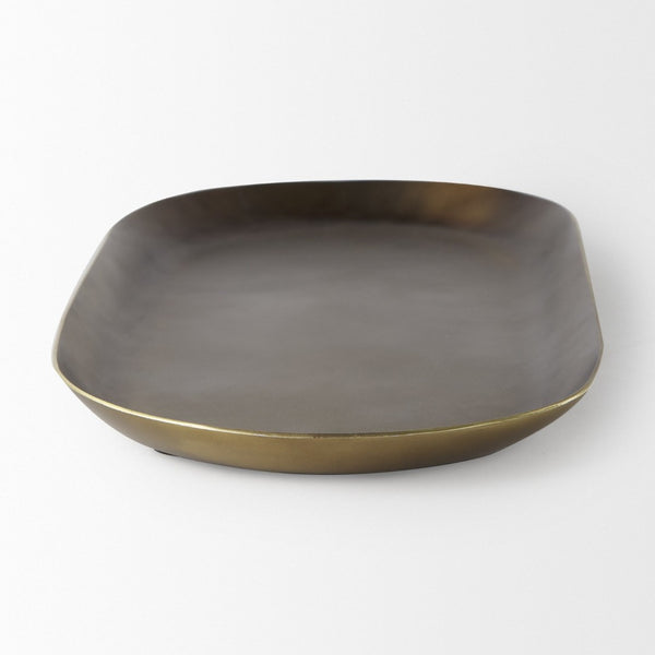 Mercana Payson Antique Gold Candle Tray - Sleek Minimalist Design for Elegant Tabletop Décor and Centerpieces 69850