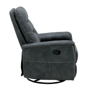 English Elm Wallace & Bay - Gray Swivel Gliding Recliner – Charcoal Fabric Accent Chair with Easy-Care Upholstery, Modern Comfort B361P384414