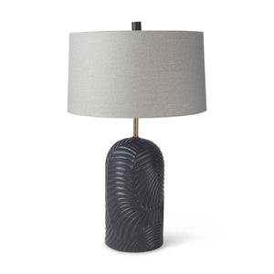 Mercana Quinn 18.0L x 18.0W x 28.8H Navy Base W/Beige Fabric Shade Table Lamp 69704