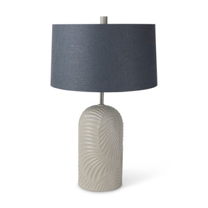 Mercana Quinn Coastal Charm Table Lamp with Elegant Fabric Shade for Living Rooms and Bedrooms Ambiance Beige | Navy Shade 69705