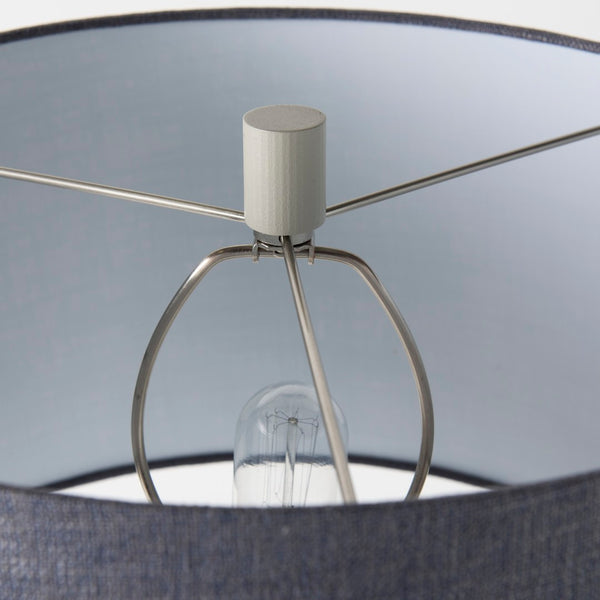Mercana Quinn Coastal Charm Table Lamp with Elegant Fabric Shade for Living Rooms and Bedrooms Ambiance Beige | Navy Shade 69705
