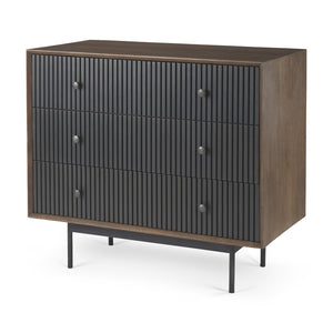 Mercana Grace Rustic Industrial Accent Cabinet with 3 Drawers for Stylish Storage in Any Room or Office 69755