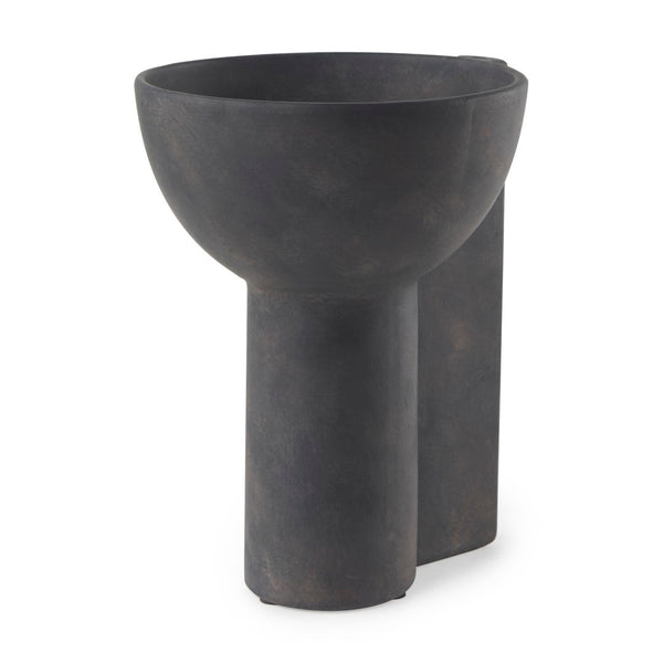 Mercana Sariah Decorative Vase - Matte Black Ceramic Accent for Modern and Rustic Home Décor Displays 69792