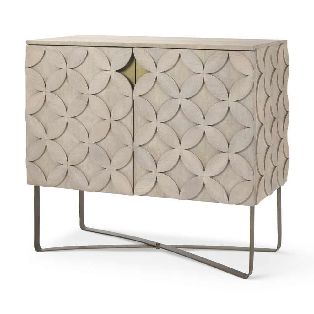Mercana Excelsior Glamorous Accent Cabinet with Sculptural Star-in-Circle Design for Modern Living Spaces 69929