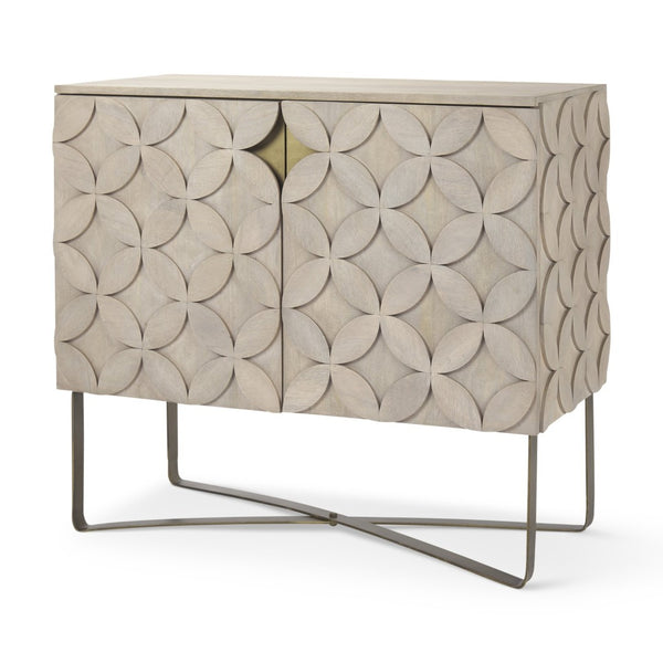 Mercana Excelsior Glamorous Accent Cabinet with Sculptural Star-in-Circle Design for Modern Living Spaces 69929