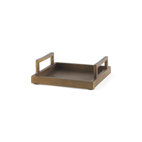 Mercana Shay Aluminium Tray - Chic Matte Gold Accent for Modern Tabletop Decor and Versatile Organization Small | 9.5" L 69946
