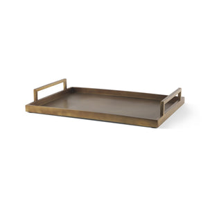 Mercana Shay Aluminium Tray - Chic Matte Gold Accent for Modern Tabletop Decor and Versatile Organization Large | 22" L 69948
