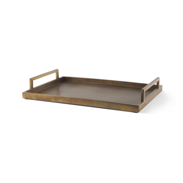Mercana Shay Aluminium Tray - Chic Matte Gold Accent for Modern Tabletop Decor and Versatile Organization Large | 22" L 69948