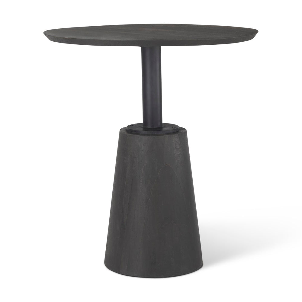 Mercana Maxwell Modern Bistro Table - Stylish Round Mango Wood Top with Black Iron Pedestal for Compact Spaces 32" Black-Brown Wood Top | Black Metal Base 69926-AB