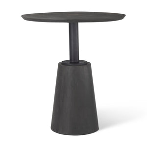 Mercana Maxwell Modern Bistro Table - Stylish Round Mango Wood Top with Black Iron Pedestal for Compact Spaces 32" Black-Brown Wood Top | Black Metal Base 69926-AB
