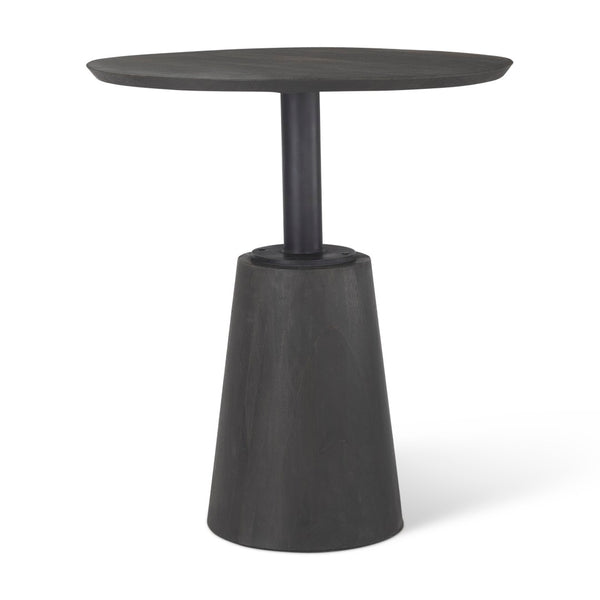 Mercana Maxwell Modern Bistro Table - Stylish Round Mango Wood Top with Black Iron Pedestal for Compact Spaces 32" Black-Brown Wood Top | Black Metal Base 69926-AB