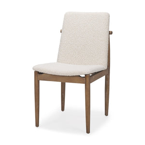 Mercana Cavett Coastal-Inspired Upholstered Dining Chair with Mid-Century Style and Soft Beachy Finish 69834