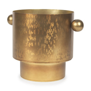 Mercana Juno Modern Contemporary Cast Iron Vase in Matte Gold – Ideal for Fresh Flowers & Home Decor Antique Gold Metal | 8.5H 69867