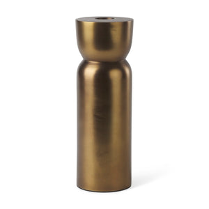 Mercana Malta Aluminum Candle Holder - Modern Dark Gold Accent for Elegant Home Decor and Tabletop Display Gold Metal | 7.5" 69869