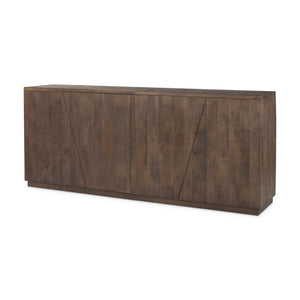 Mercana West Rustic-Modern Mango Wood Sideboard with Bold Angular Design for Stylish Storage Solutions 69872
