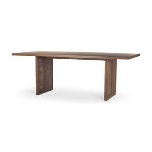 Mercana Grier Dining Table - Elegant Solid Mango Wood with Cane Detailing for Modern and Transitional Spaces 84" Med Brown Wood Top | Med Brown Wood w/Cane Legs 69904