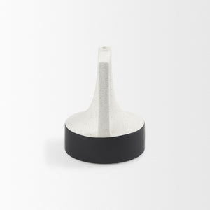 Mercana Burton Elegant Two-Tone Ceramic Jug Vase - Glossy and Matte Finish for Chic Home Decor Accents White and Black Ceramic | 8.3H 69648