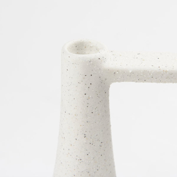 Mercana Burton Elegant Two-Tone Ceramic Jug Vase - Glossy and Matte Finish for Chic Home Decor Accents White and Black Ceramic | 8.3H 69648