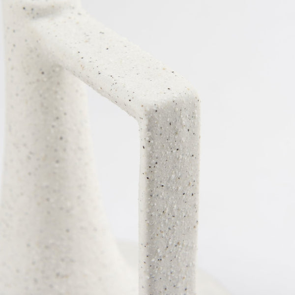 Mercana Burton Elegant Two-Tone Ceramic Jug Vase - Glossy and Matte Finish for Chic Home Decor Accents White and Black Ceramic | 8.3H 69648