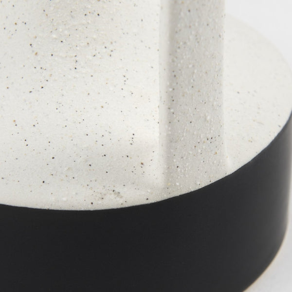 Mercana Burton Elegant Two-Tone Ceramic Jug Vase - Glossy and Matte Finish for Chic Home Decor Accents White and Black Ceramic | 8.3H 69648